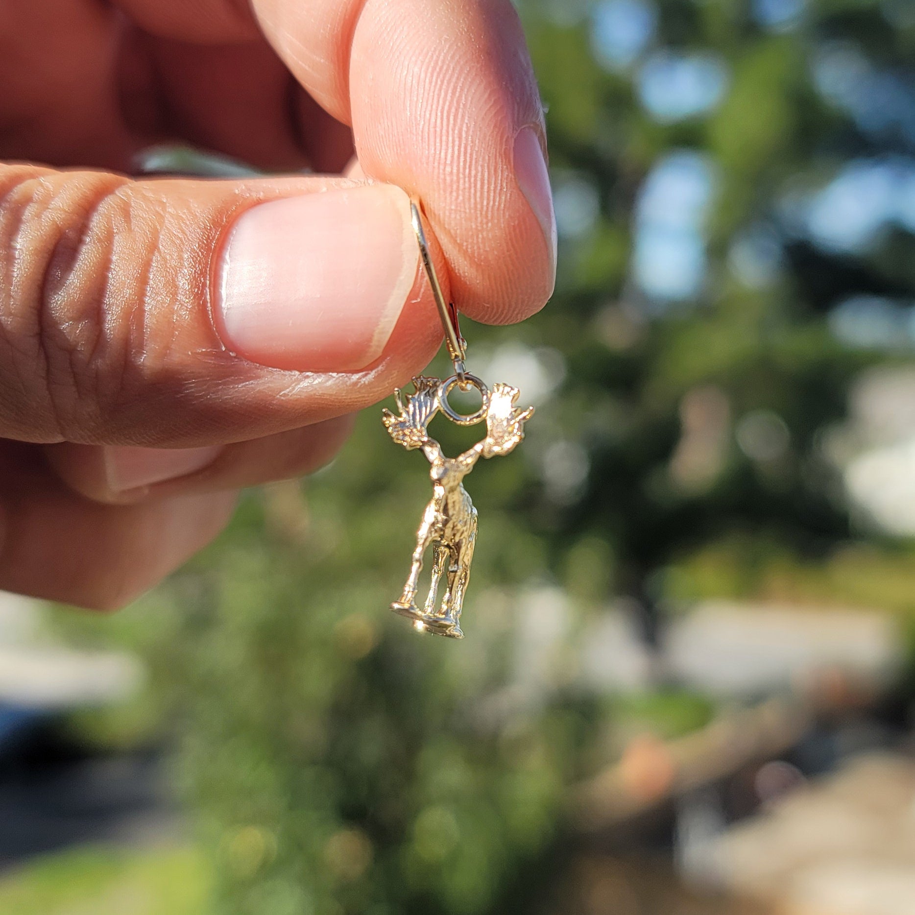 10K, 14K or 18K Gold Moose Pendant