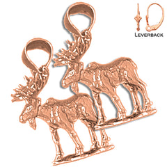 14K or 18K Gold Moose Earrings