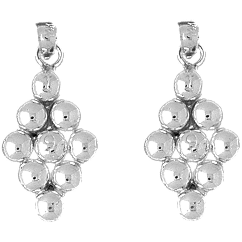 Sterling Silver 29mm 9 Ball Pool Earrings