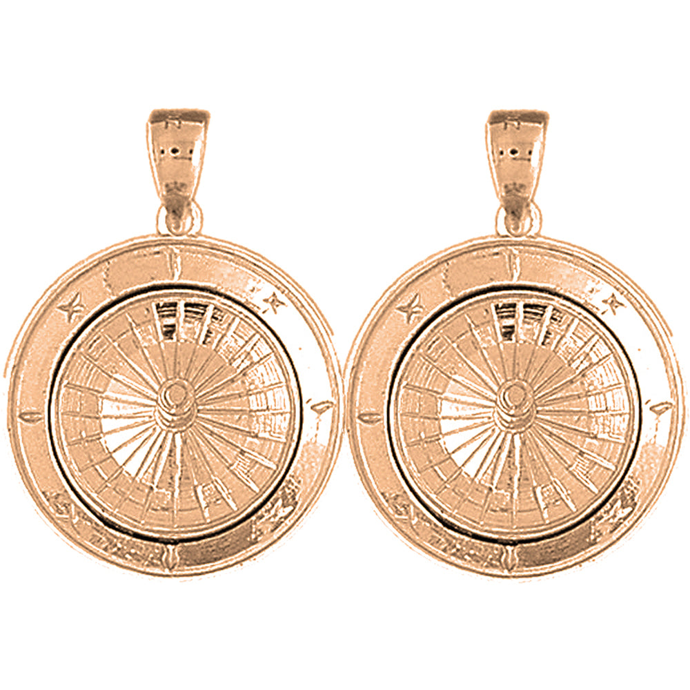 14K or 18K Gold 30mm Roulette Earrings