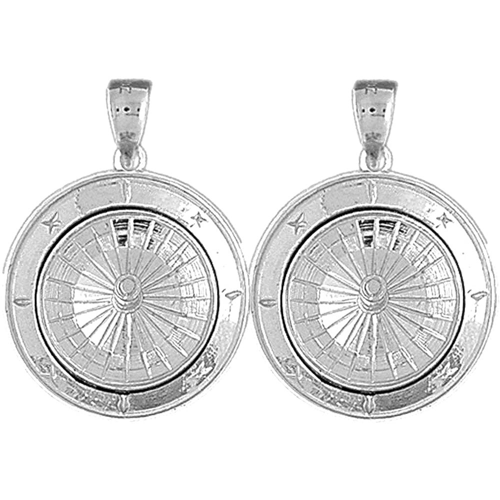 Sterling Silver 30mm Roulette Earrings