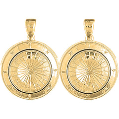 Yellow Gold-plated Silver 30mm Roulette Earrings