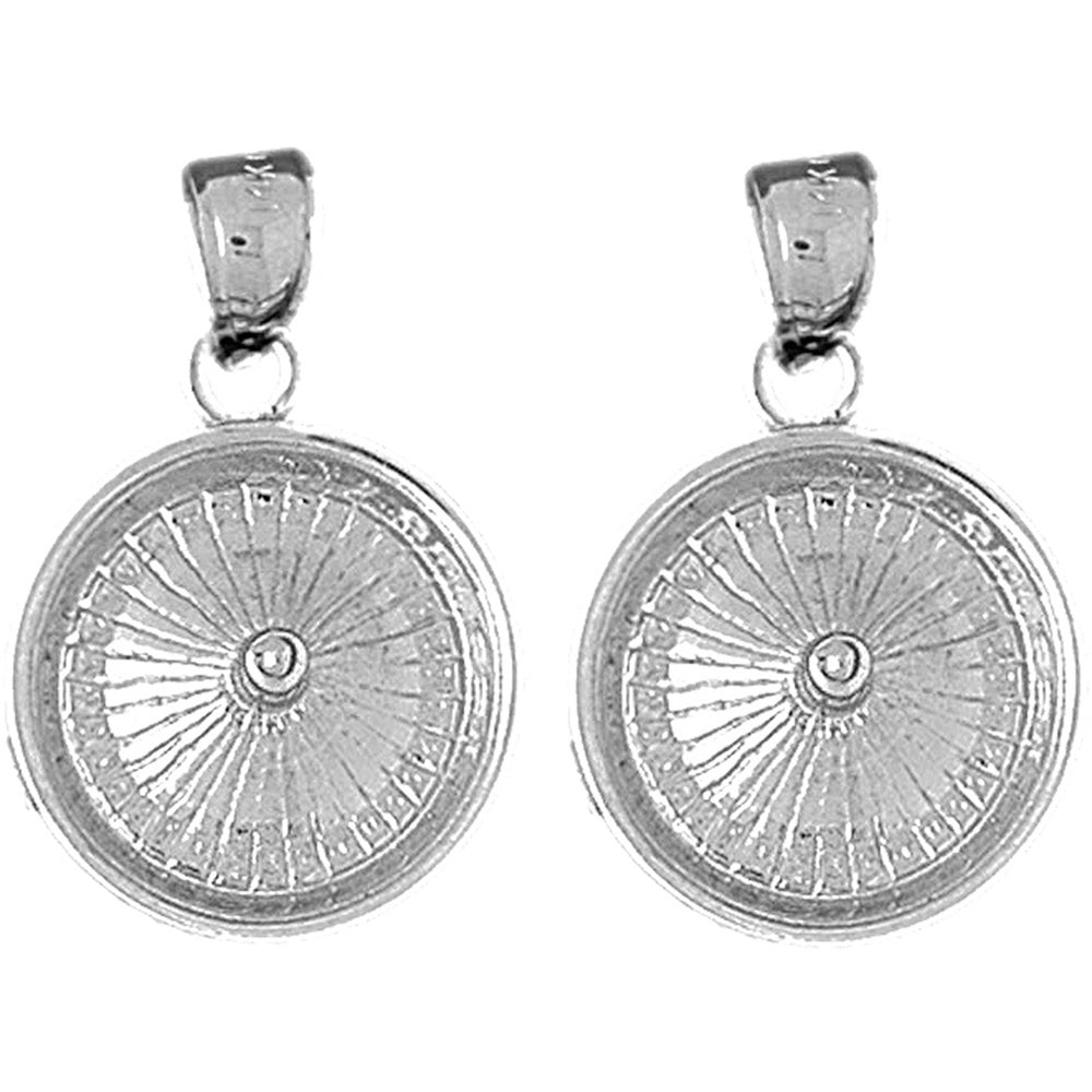 Sterling Silver 22mm Roulette Earrings