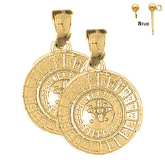 Sterling Silver 24mm Roulette Earrings (White or Yellow Gold Plated)