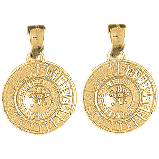 Yellow Gold-plated Silver 24mm Roulette Earrings