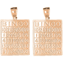 14K or 18K Gold 34mm Bingo Earrings