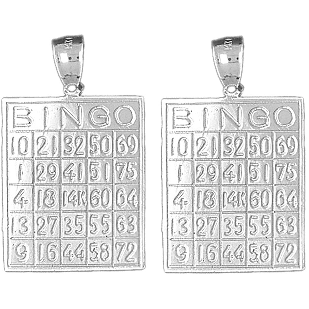 Sterling Silver 34mm Bingo Earrings