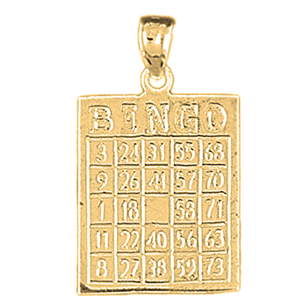 14K or 18K Gold Bingo Pendant
