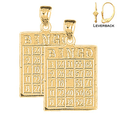 14K oder 18K Gold 26mm Bingo Ohrringe