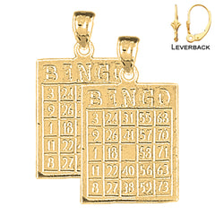 26 mm Bingo-Ohrringe aus Sterlingsilber (weiß- oder gelbvergoldet)