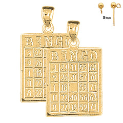 Sterling Silver 26mm Bingo Earrings (White or Yellow Gold Plated)