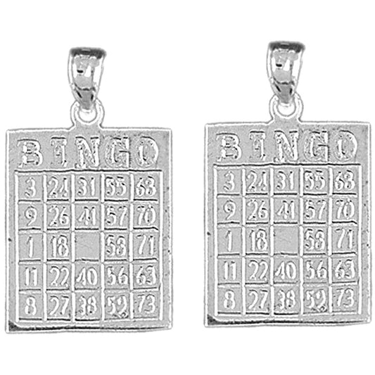 Sterling Silver 26mm Bingo Earrings