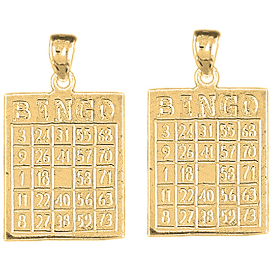 Yellow Gold-plated Silver 26mm Bingo Earrings
