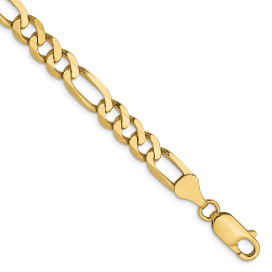 10K Yellow Gold 6.25mm Flat Figaro Chain