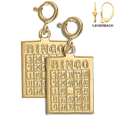 Sterling Silver 22mm Bingo Earrings (White or Yellow Gold Plated)