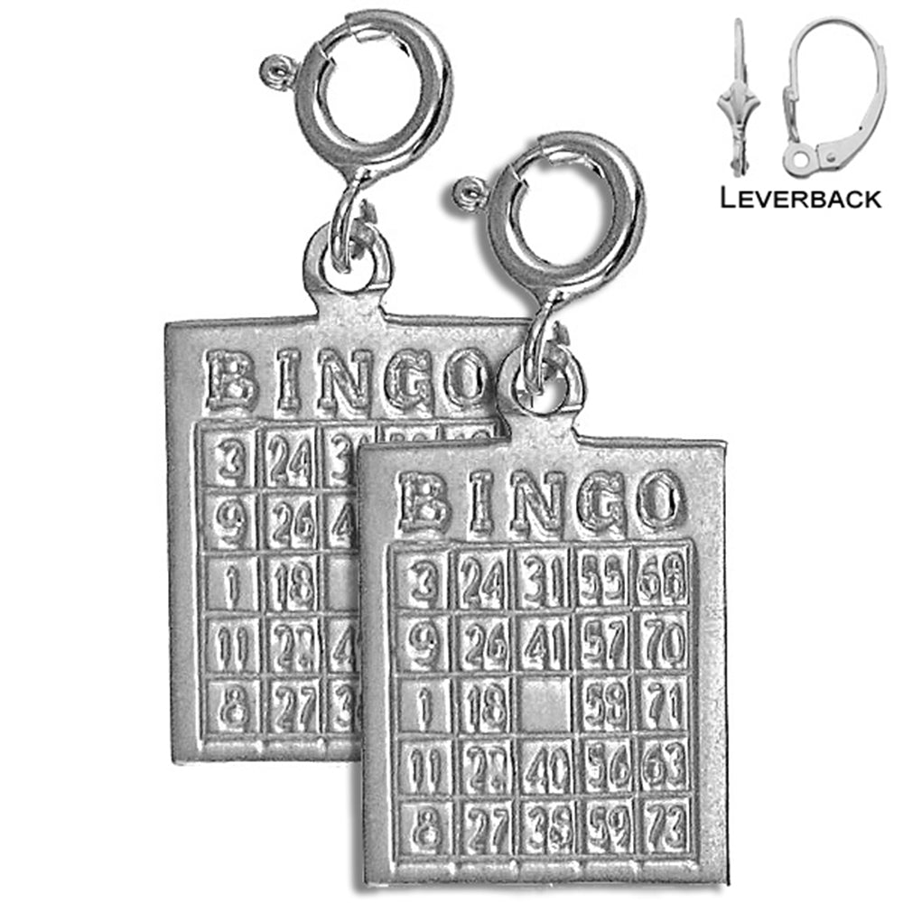 22 mm Bingo-Ohrringe aus Sterlingsilber (weiß- oder gelbvergoldet)