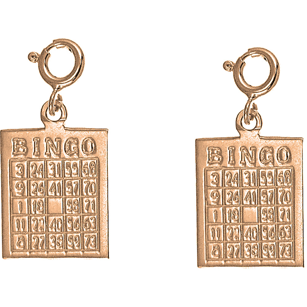 14K or 18K Gold 22mm Bingo Earrings