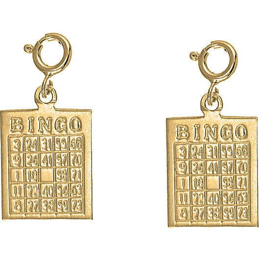 Yellow Gold-plated Silver 22mm Bingo Earrings