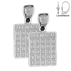 Pendientes de bingo de plata de ley de 20 mm (chapados en oro blanco o amarillo)