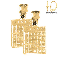 Pendientes de bingo de 20 mm de oro de 14 quilates o 18 quilates