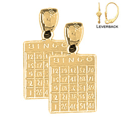 Pendientes de bingo de plata de ley de 20 mm (chapados en oro blanco o amarillo)