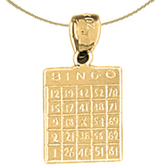 Colgante de bingo de oro de 14 quilates o 18 quilates