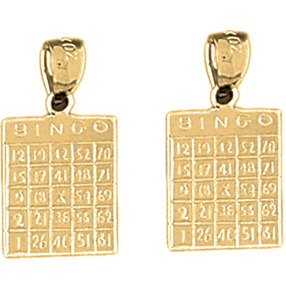 Yellow Gold-plated Silver 20mm Bingo Earrings