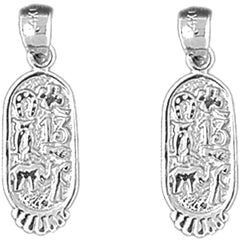 Sterling Silver 23mm Good Luck Charms Earrings