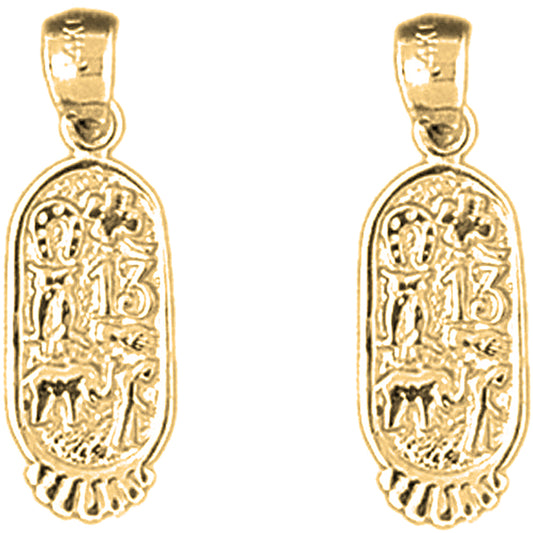 Yellow Gold-plated Silver 23mm Good Luck Charms Earrings