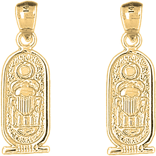 Yellow Gold-plated Silver 27mm Good Luck Charms Earrings