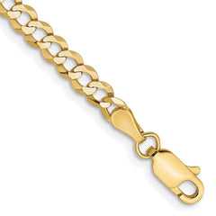 10K Yellow Gold 3.7mm Lightweight Flat Cuban Chain