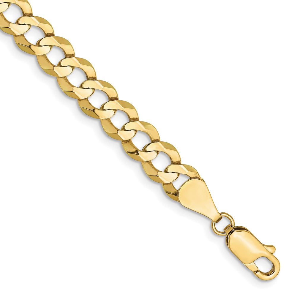 10K Yellow Gold 7.2mm Lightweight Flat Cuban Chain