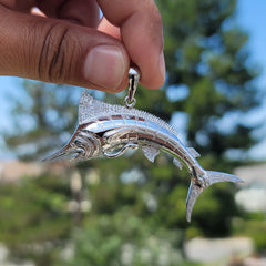 10K, 14K or 18K Gold Marlin Pendant