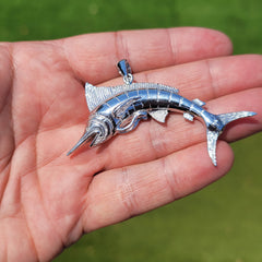 10K, 14K or 18K Gold Marlin Pendant