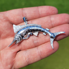 10K, 14K or 18K Gold Marlin Pendant