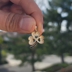 10K, 14K or 18K Gold Shamrock, Clover Pendant