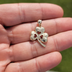 10K, 14K or 18K Gold Shamrock, Clover Pendant