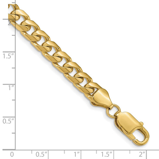 10K Yellow Gold 6.25mm Solid Miami Cuban Chain