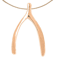 10K, 14K or 18K Gold Wish Bone Pendant