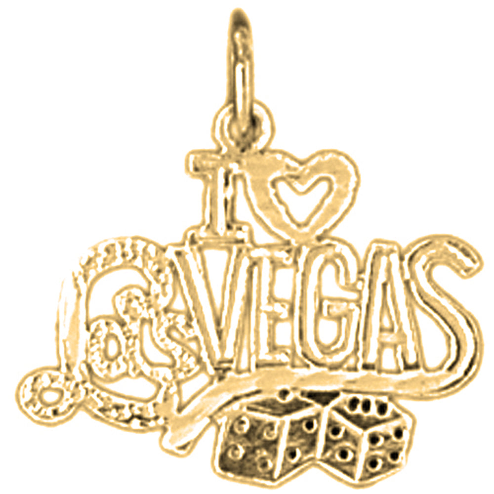 14K or 18K Gold I Love Las Vegas Pendant