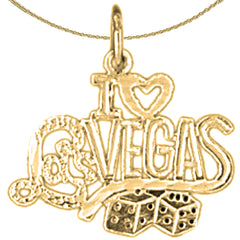 14K or 18K Gold I Love Las Vegas Pendant
