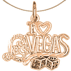 14K or 18K Gold I Love Las Vegas Pendant