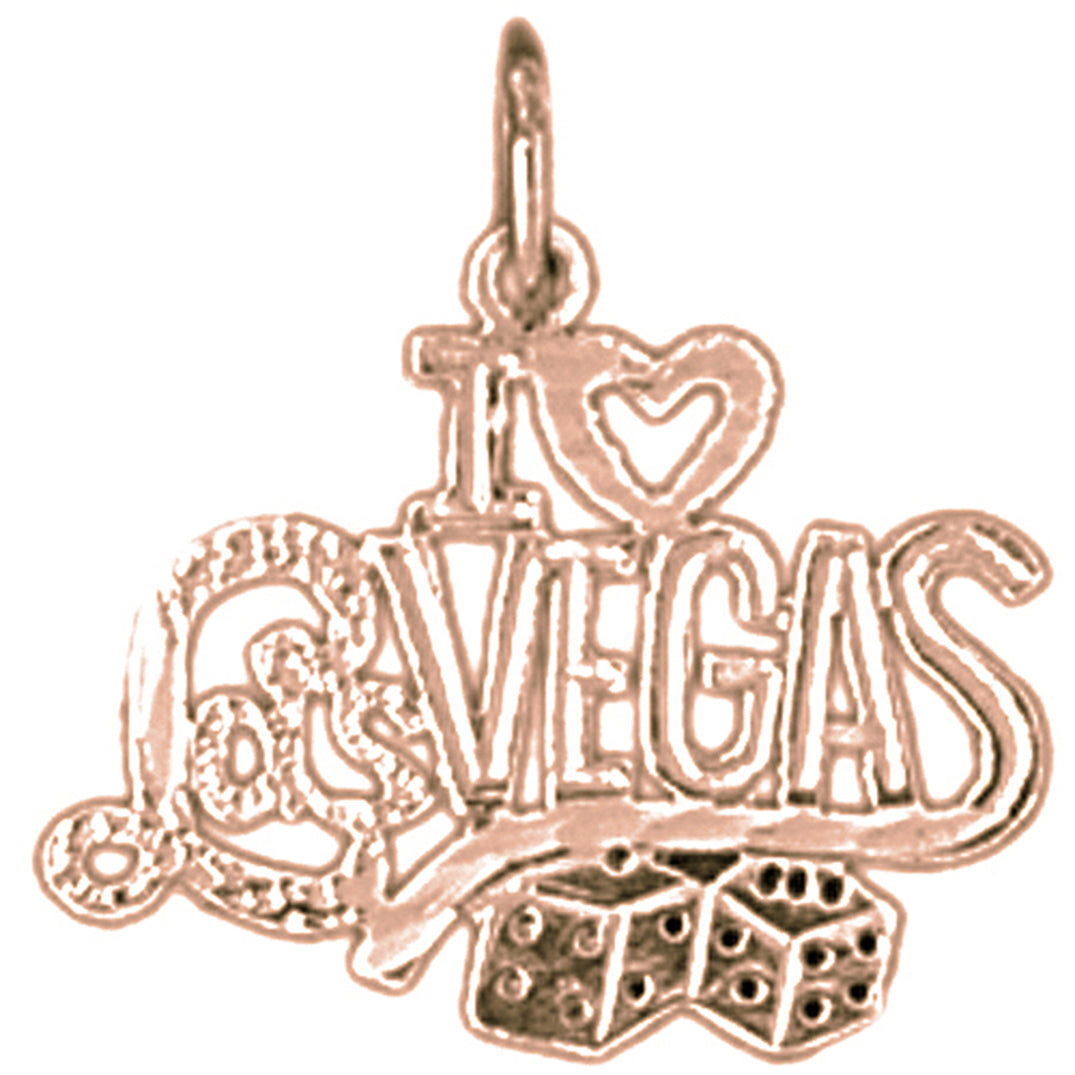 14K or 18K Gold I Love Las Vegas Pendant