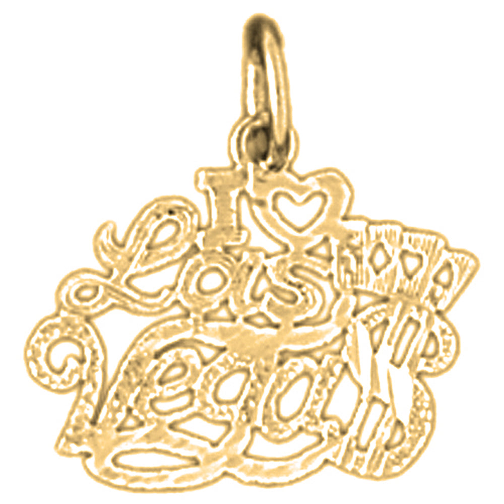 14K or 18K Gold I Love Las Vegas Pendant