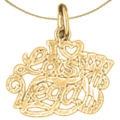 14K or 18K Gold I Love Las Vegas Pendant