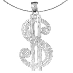 10K, 14K or 18K Gold Large Dollar Sign Pendant