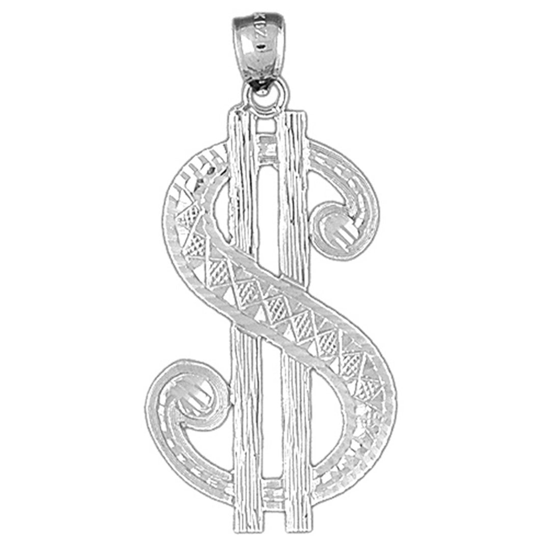 10K, 14K or 18K Gold Large Dollar Sign Pendant