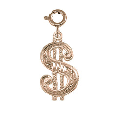 14K or 18K Gold Dollar Sign Pendant