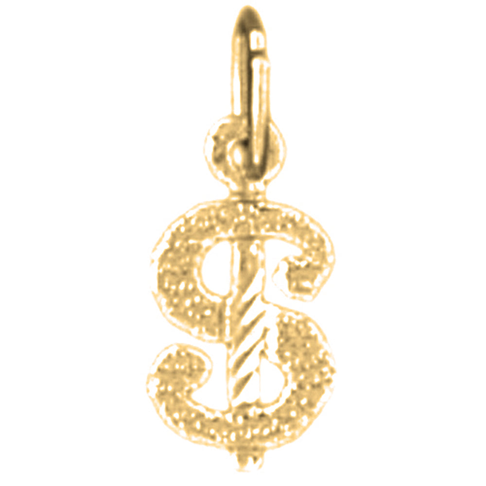 14K or 18K Gold Dollar Sign Pendant