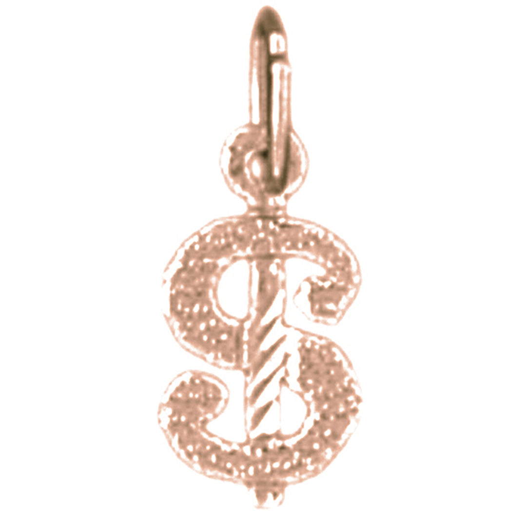 14K or 18K Gold Dollar Sign Pendant